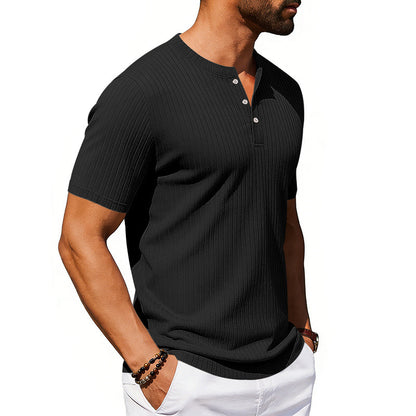 Men's Athleisure Stretch Ribbed Short Sleeve T-Shirt | 5 Colours