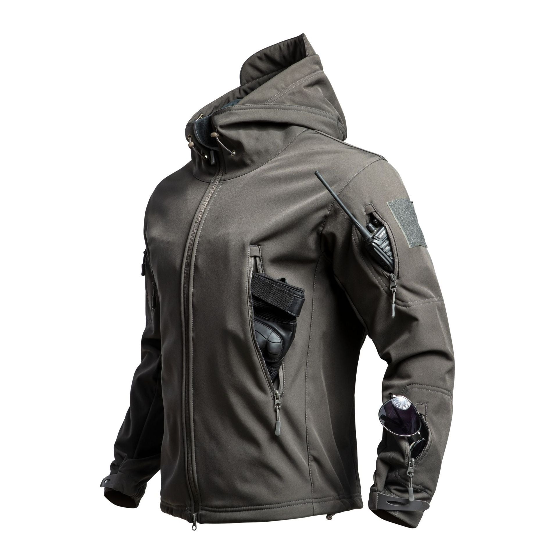 Men's Sharkskin Softshell Hooded Jacket | Waterproof Windproof Outdoor Coat