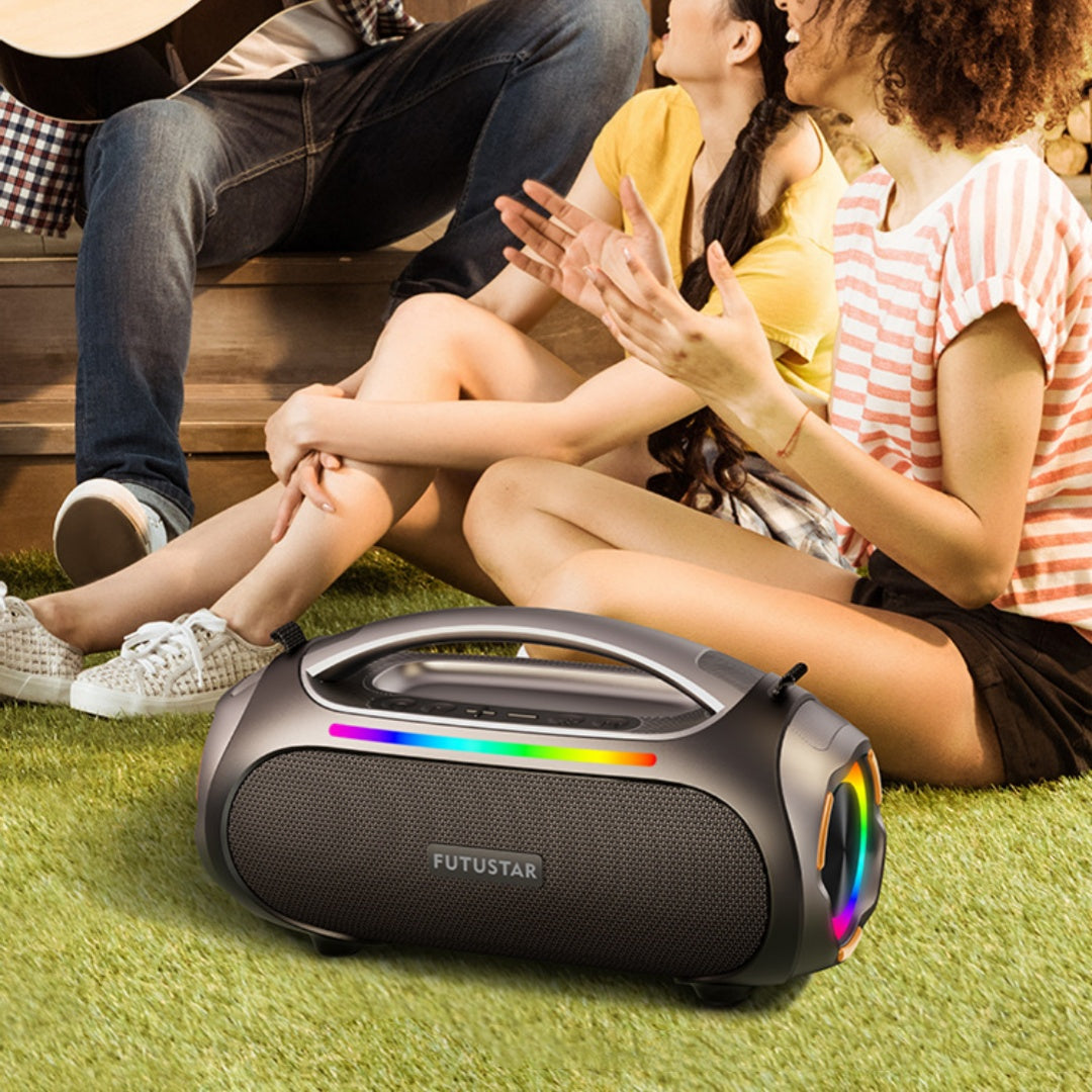 60W Portable Waterproof Bluetooth Speaker with LED Light