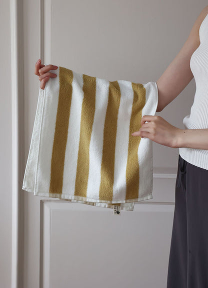 Wide Stripe Combed Cotton Towel | Retro Mori Style | 4 Colours | S, L or Set
