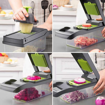 Stainless Steel Mandoline Slicer & Vegetable Cutter Set | 14-in-1 or 16-in-1