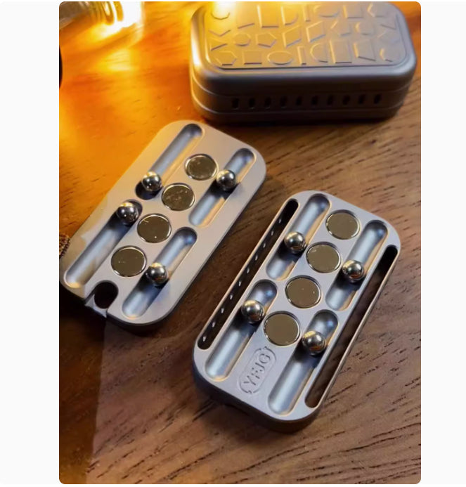 Hertz Titanium Alloy Magnetic Push Card EDC Toy