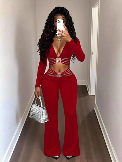Women's Pleated Flared Trousers