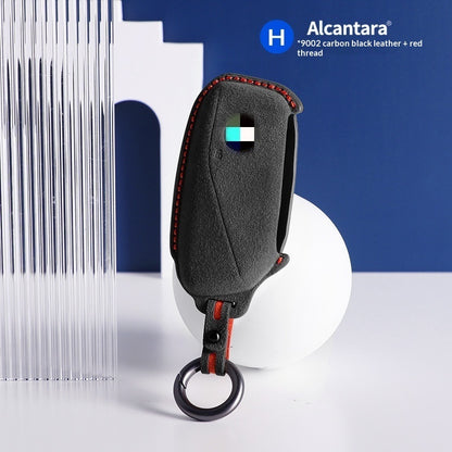 Suede Car Key Case with Keyring | BMW X5 X3 Key Cover