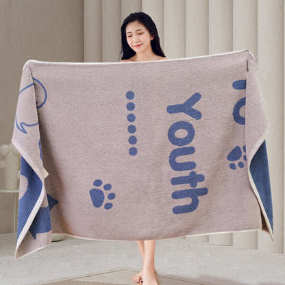 Animal Print Jacquard Cotton Bath Towel | Dogs, Cats & Rabbits | 2 Colours