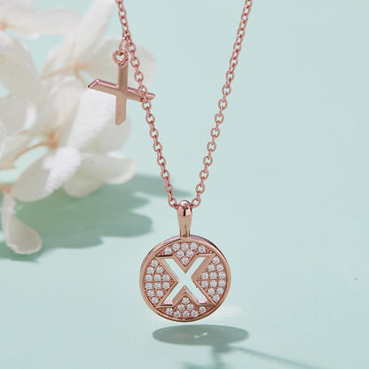 Moissanite Letter X Necklace | Platinum-Plated S925 Silver | GRA Certified