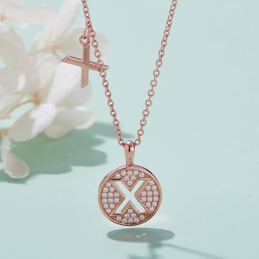Moissanite Letter X Necklace | Platinum-Plated S925 Silver | GRA Certified