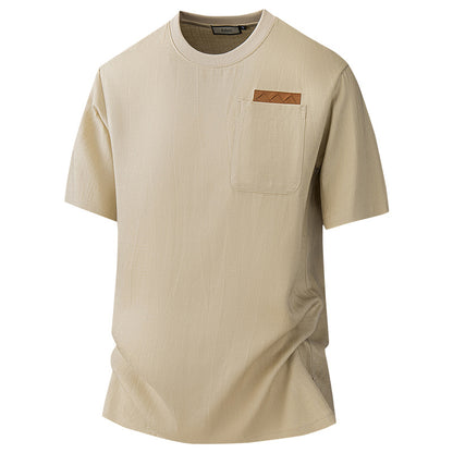 Men's Ice Silk Linen Blend T-Shirt | Lightweight Short Sleeve