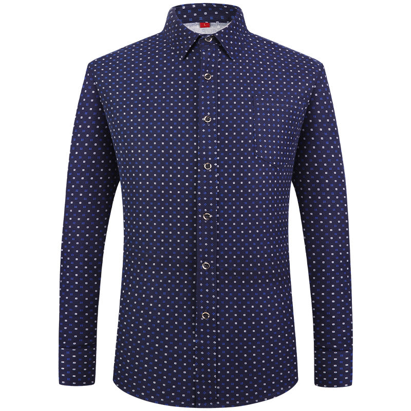 Men's Plaid Long Sleeve Shirt | Slim Fit Business Casual