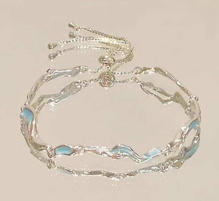 Cherry Blossom Star & Moon Bow Bracelet | Zircon Alloy Charm Bracelet for Women