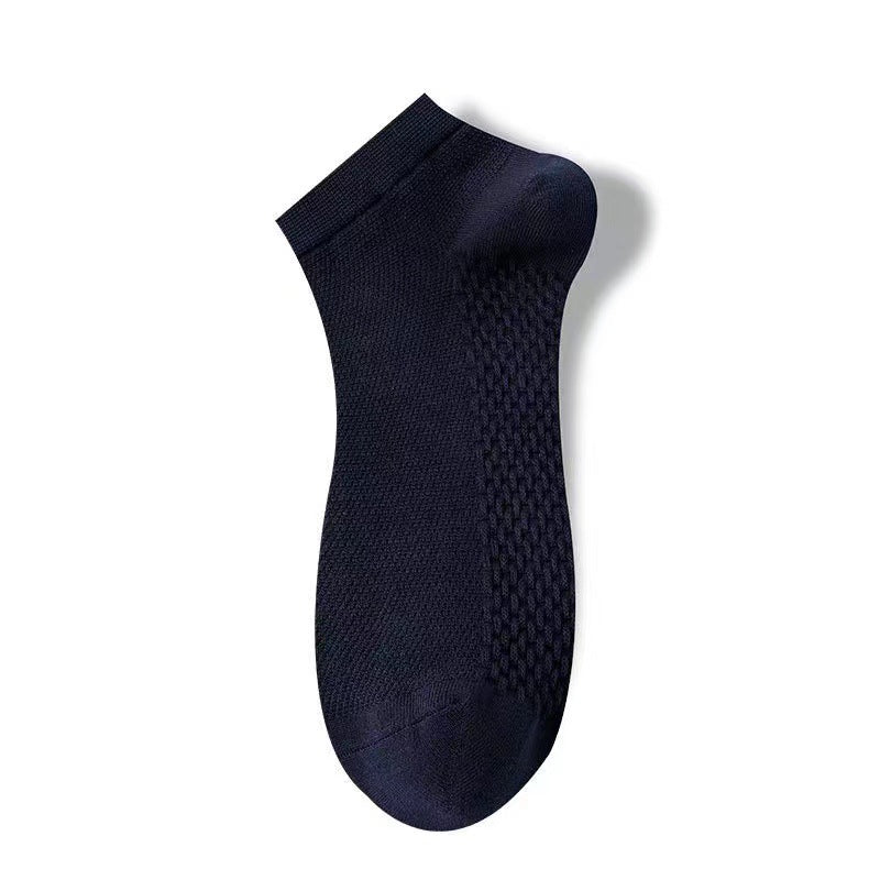 Unisex 100% Cotton Low-Cut Ankle Socks – Breathable Mesh Sole 7 Colours