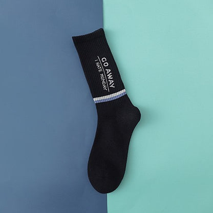Men's Breathable Cotton Mid-Calf Socks – One Size | 6 Colours