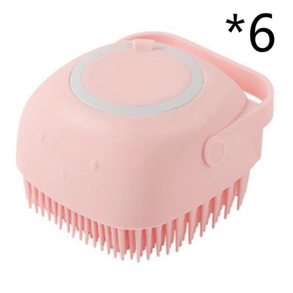 Silicone Pet Bath Massage Brush with Shampoo Dispenser | Dogs & Cats | JParker