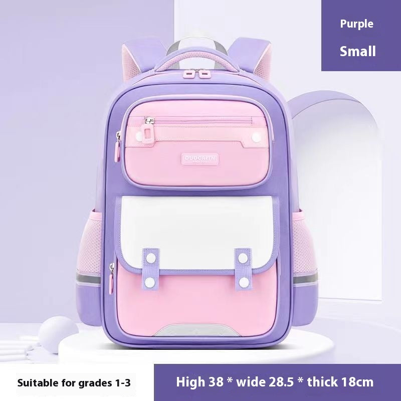 Kids' Fruit Print Nylon School Backpack – Waterproof & Burden-Reducing