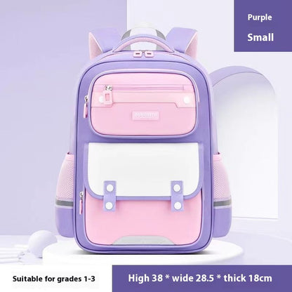 Kids' Fruit Print Nylon School Backpack – Waterproof & Burden-Reducing