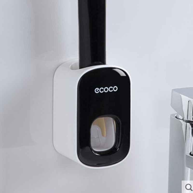 Wall-Mounted Automatic Toothpaste Dispenser & Toothbrush Holder Set