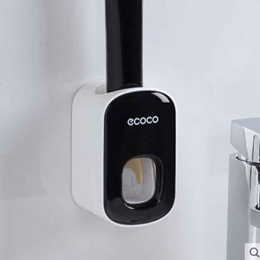 Wall-Mounted Automatic Toothpaste Dispenser & Toothbrush Holder Set