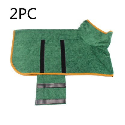 Microfibre Dog Bathrobe | Super Absorbent Quick-Dry Coat with Hook & Loop