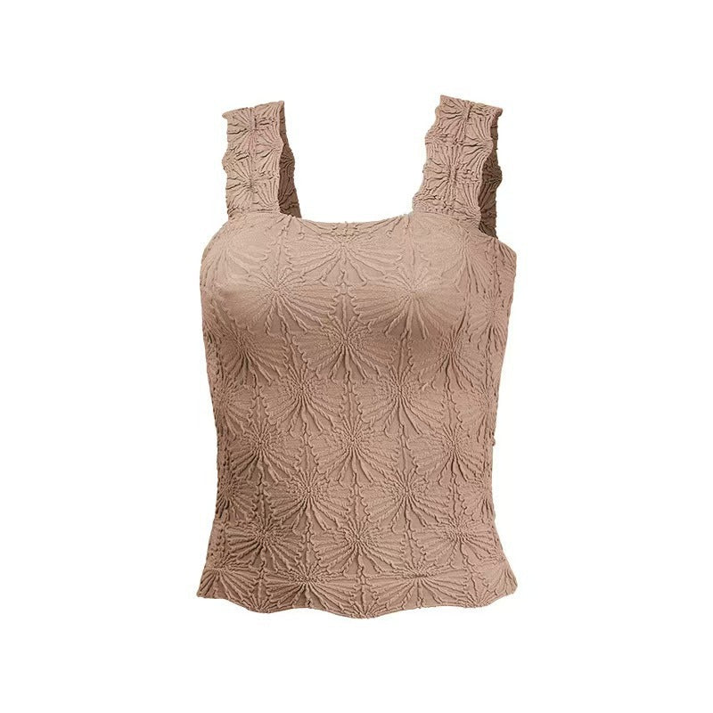 Women's Pleated Square-Neck Camisole Top