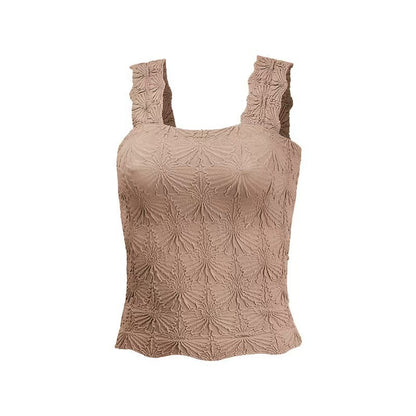 Women's Pleated Square-Neck Camisole Top