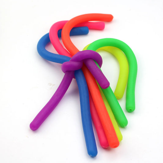 TPR Decompression Elastic Stretch Rope | Sensory Fidget Noodle Toy | 4 Colours