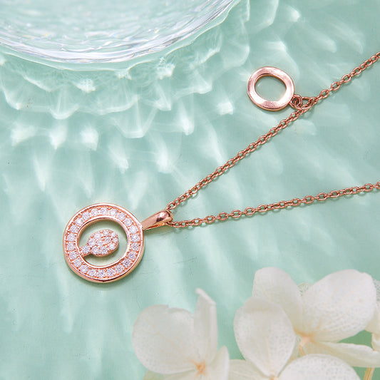 Moissanite Letter O Necklace | Platinum-Plated S925 Silver | GRA Certified