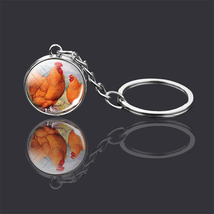 Animal Glass Ball Keychain | Double-Sided Design | 23 Animals
