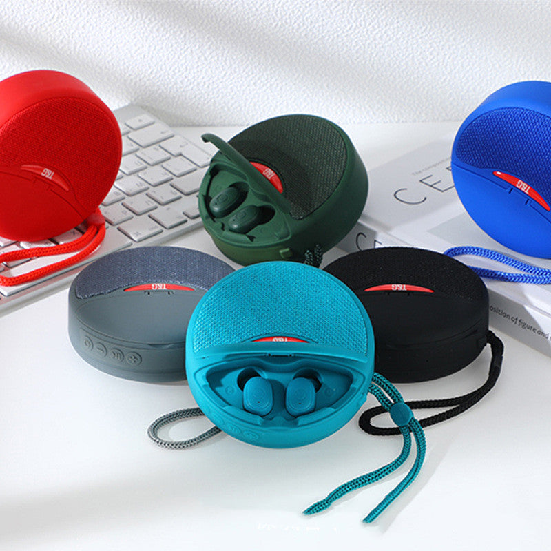 Portable Bluetooth Speaker with Earbuds Charging Case | FM Radio & TF Card