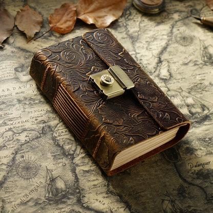 Genuine Cowhide Leather Notebook | Vintage Retro Journal | A5, A6, A7