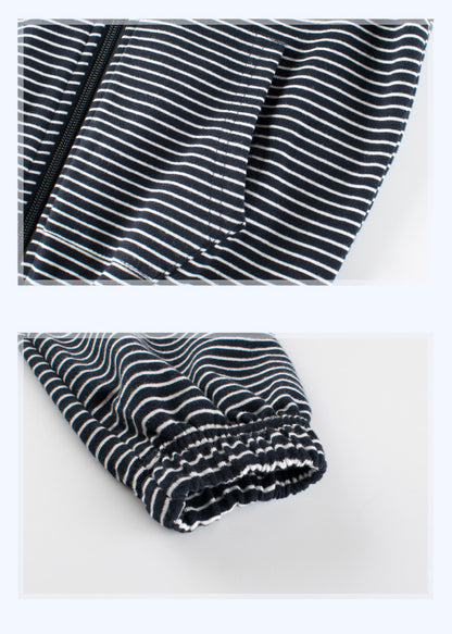 Boys' Striped Cotton Cardigan Jacket | Long Sleeve Kids Zip-Up Top