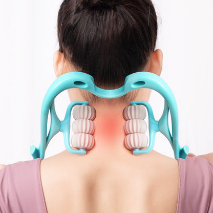 6-Roller Swan Neck Massager | Cervical Relief | Crystal Scraping Board