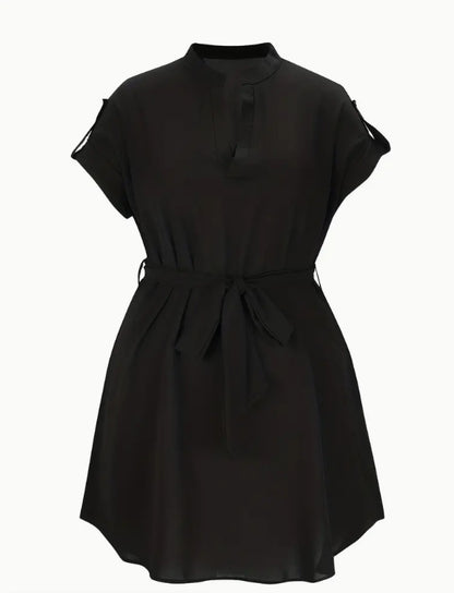 Women's V-Neck Bowknot Summer Dress with Belt | S–5XL