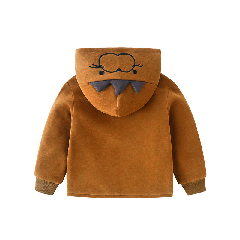 Children's Quilted Cotton Coat | Cartoon Casual Kids Long Sleeve Jacket