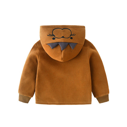 Children's Quilted Cotton Coat | Cartoon Casual Kids Long Sleeve Jacket