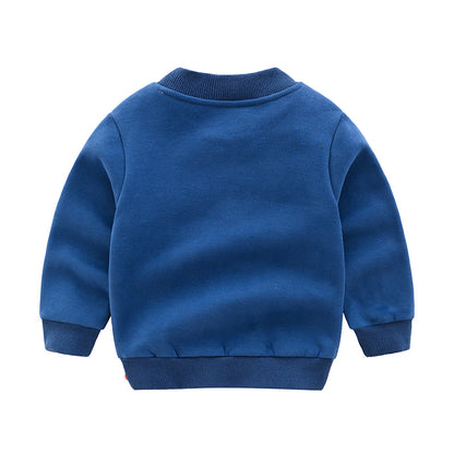 Boys' Fleece Hooded Pullover Sweatshirt | Cartoon Animal Print 90–140cm