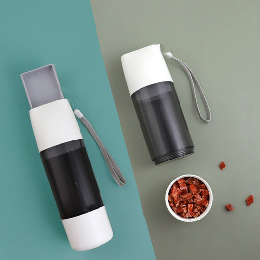 2-in-1 Portable Dog Water Bottle & Food Container | 350ml Travel Pet Feeder