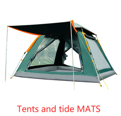 3-Person Beach & Camping Tent – Silver-Coated T210 Waterproof Quick-Pitch Tent with Optional Ground Mat