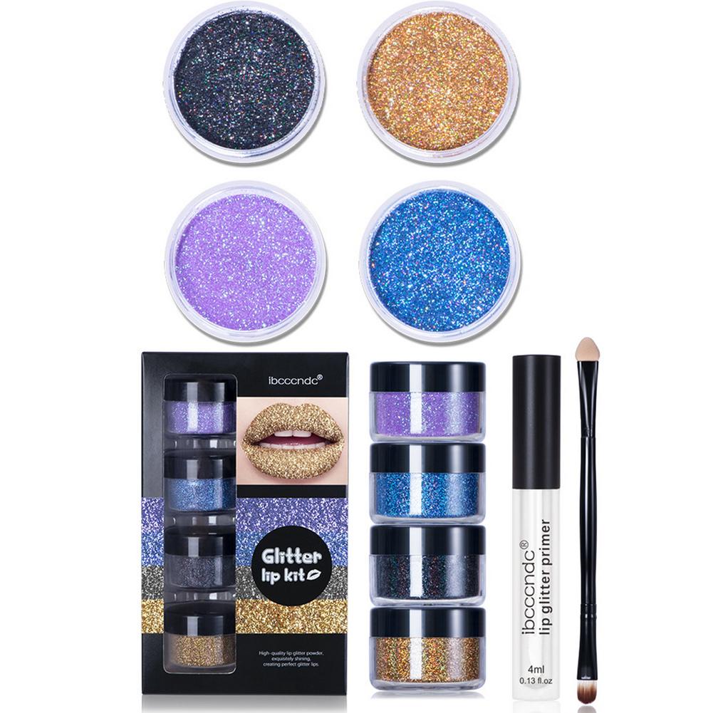 Glitter Lip Gloss Kit with Primer & Applicator