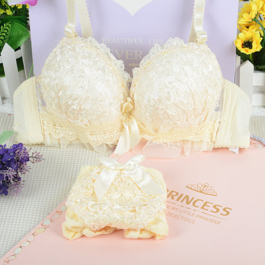 Women's Full Cup Lace Bra & Panties Set | Detachable Straps 7 Colours