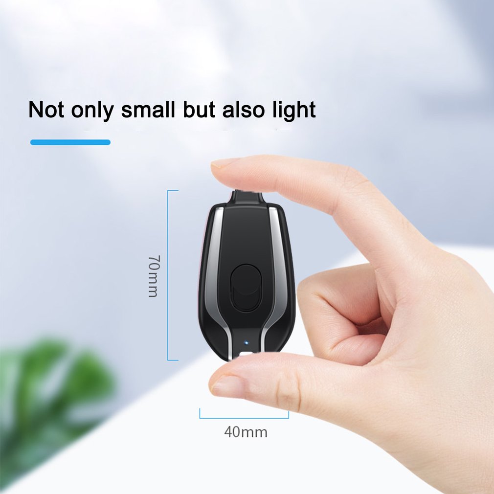 1,500mAh Keychain Emergency Power Bank – Waterproof Carabiner Charger iPhone USB-C Android