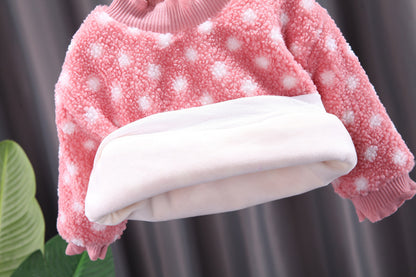 Girls Plush Fleece Sweatshirt – Soft Cotton Kids Pullover