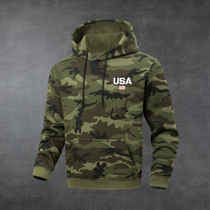 Men's Camo Print Pullover Hoodie | Heavyweight Casual Sweatshirt S–2XL