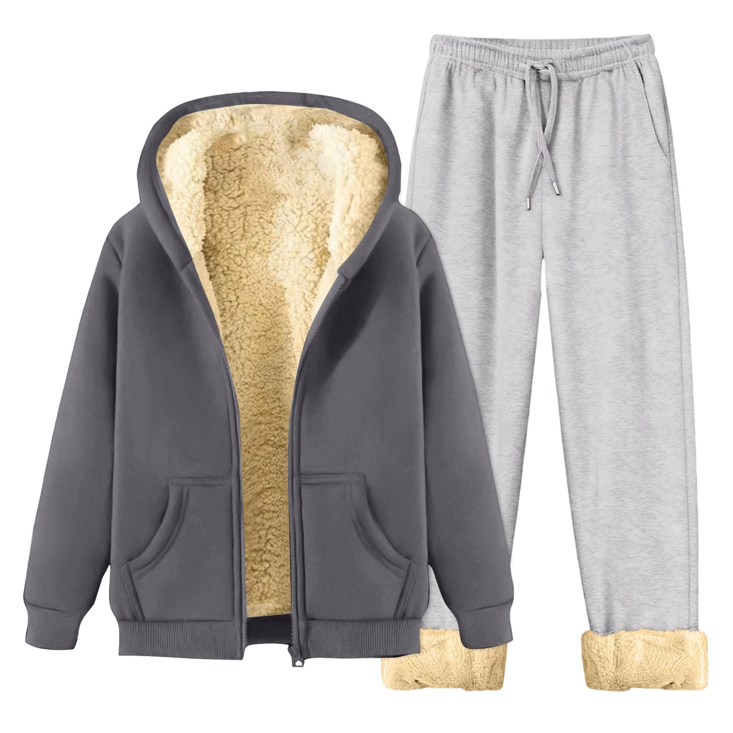 Men's Fleece-Lined Hoodie Tracksuit Set – Autumn Winter | M–5XL