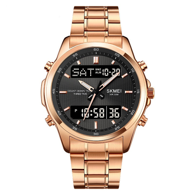 Men’s Dual Display Sport Watch – 53mm, Japanese Movement, Stopwatch & Alarm