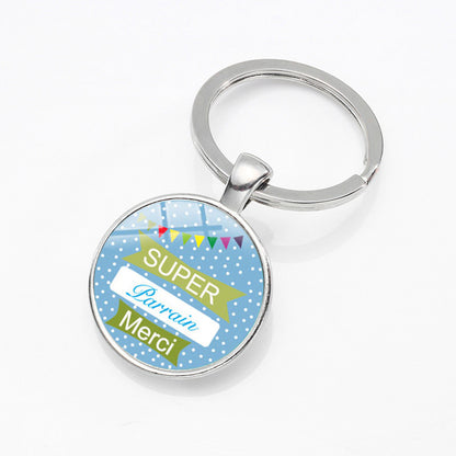 Round Glass Dome Sentiment Keychain | 13 Designs