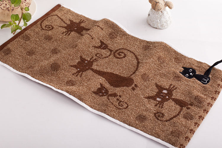 Cat Tail Hook Cotton Face Towel 25x50cm