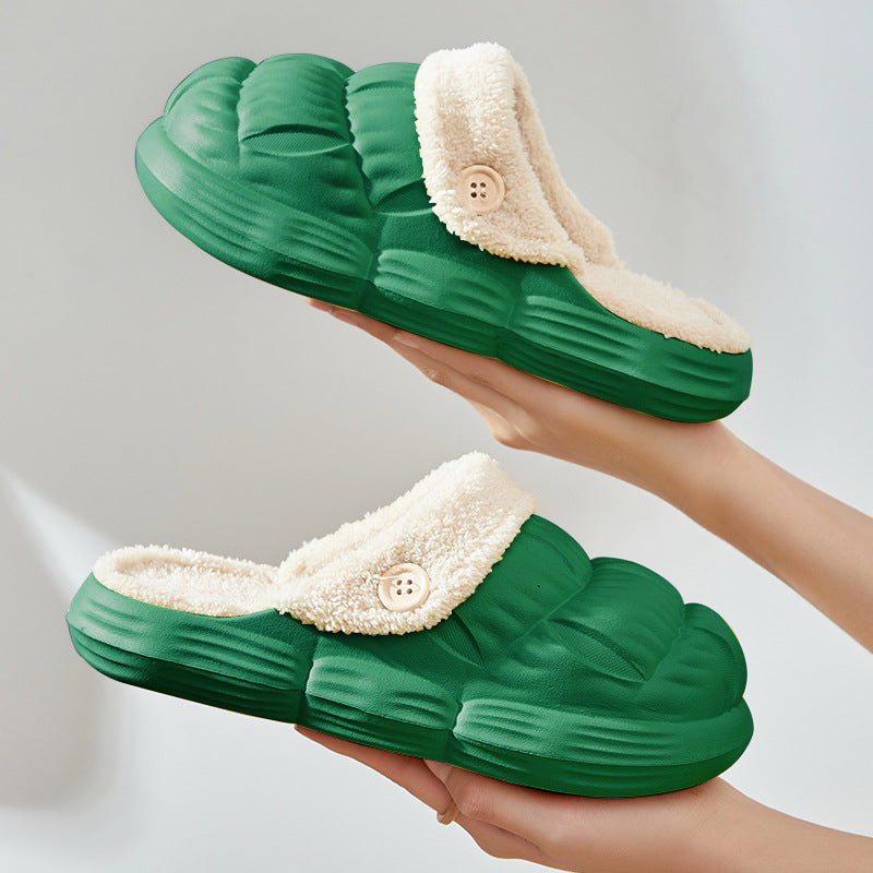 Unisex Faux Fur Lined EVA Slippers | Warm Non-Slip Indoor Shoes