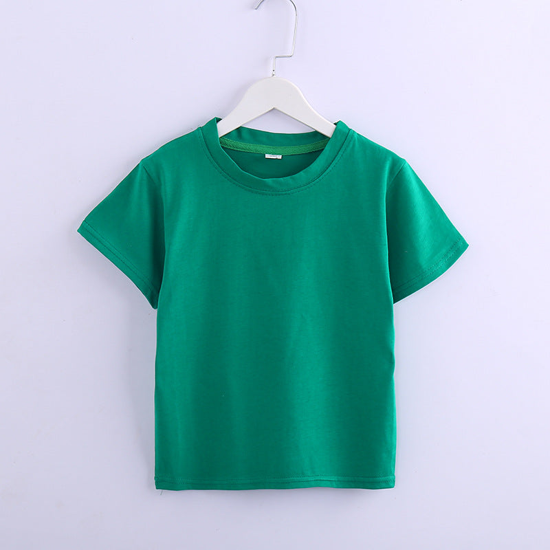 Children's Solid Colour Short Sleeve T-Shirt | 8 Colours