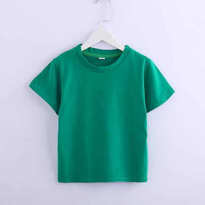 Children's Solid Colour Short Sleeve T-Shirt | 8 Colours