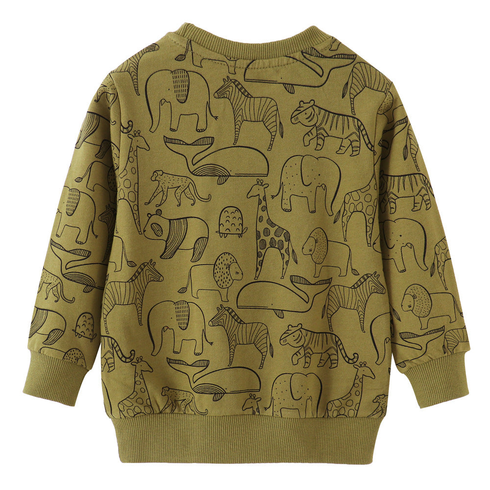 Children's Cartoon Print Cotton Sweatshirt